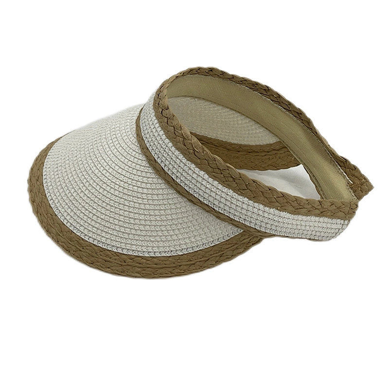 Adjustable Breathable Raffia Paper Braid Sun Summer Straw Visor Hats for Women and Men