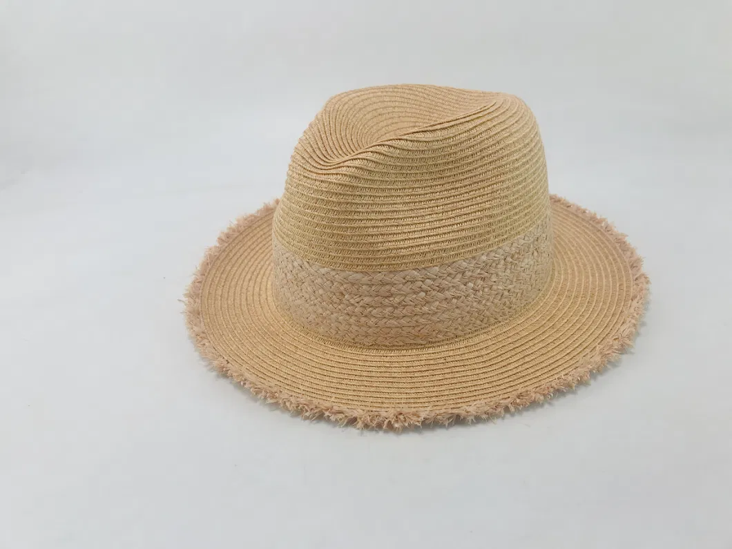 Soft Paper Braid with Fringed Brim Packable Panama Hat